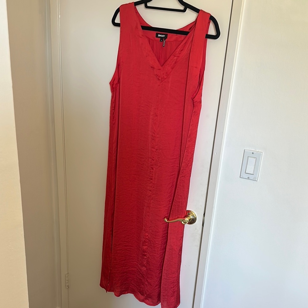 DKNY Vibrant Red Maxi Dress